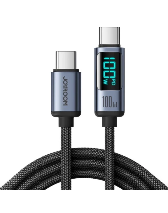 JOYROOM 100W USB-C / Type-C Dijital Ekranlı Hızlı Şarj Data Kablosu