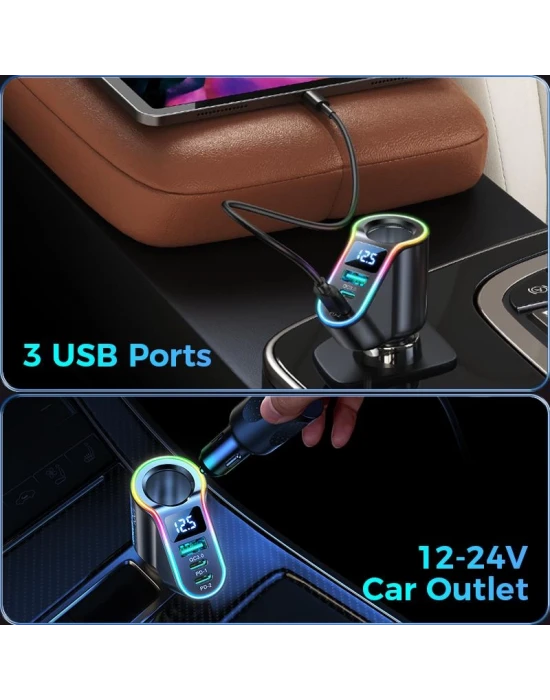 Joyroom 150W 4 Port Led Ekranlı Araç şarj