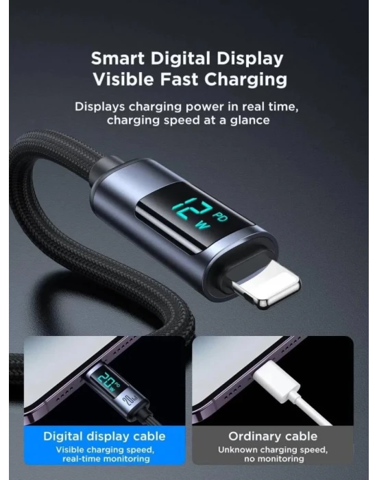 Joyroom 20W Typ-c To Lighting Digital Display Kablo 1.2m