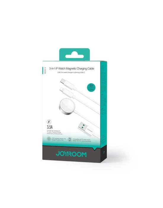 Joyroom 3ü 1 Arada Watch Magnetic Şarj + Lightning + Type-C Kablo