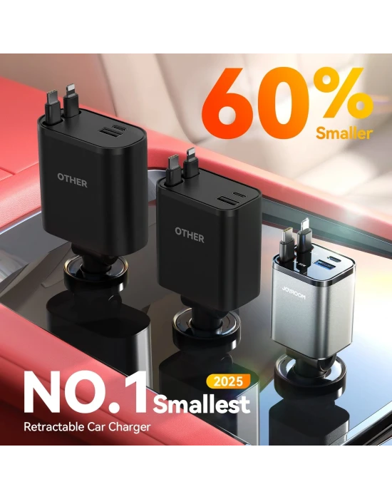 Joyroom 50W 4 Port pd+Usb+Çekmeli Araç Şarj Çakmaklık