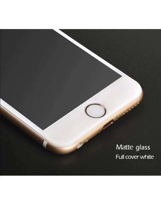 Joyroom Alen Matte Full Cam iPhone 7-8 Plus Temperli Cam Ekran Koruyucu Beyaz