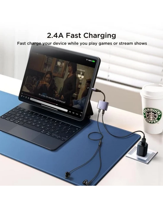 Joyroom Arama Destekli Audio Adapter Lightning - Dual Lightning