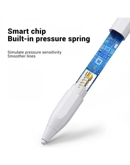 Joyroom JR-K12 Android Ve İos Uyumlu Otomatik Çift Modlu Kapasitif Pen Beyaz