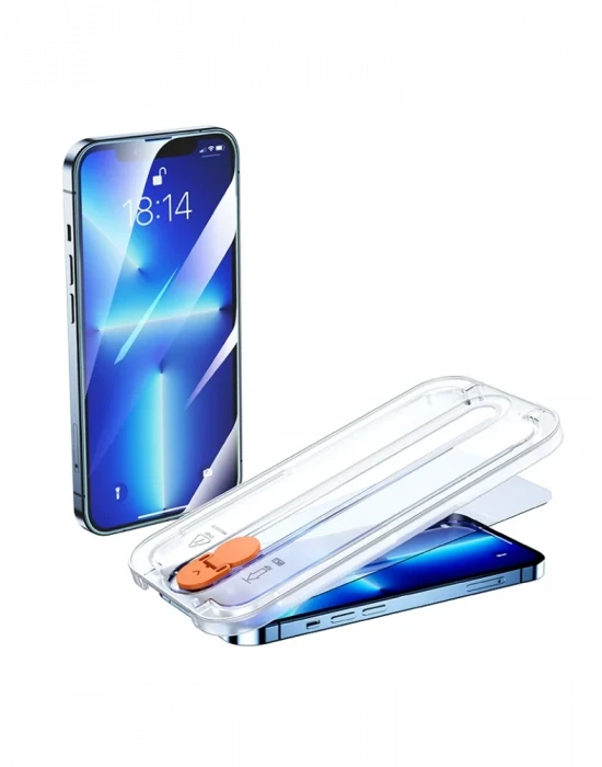 Joyroom İphone 12 Pro Max Şeffaf Kurulum Aparatlı Cam Ekran Koruyucu