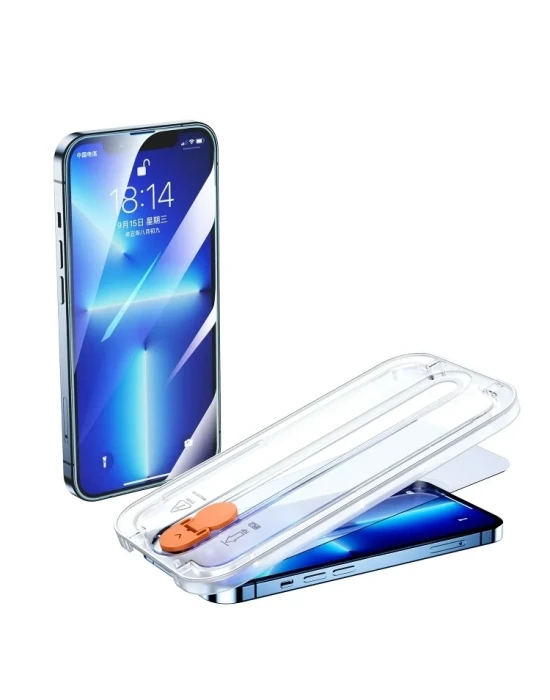 Joyroom İphone 13 Pro Max Şeffaf Kurulum Aparatlı Cam Ekran Koruyucu
