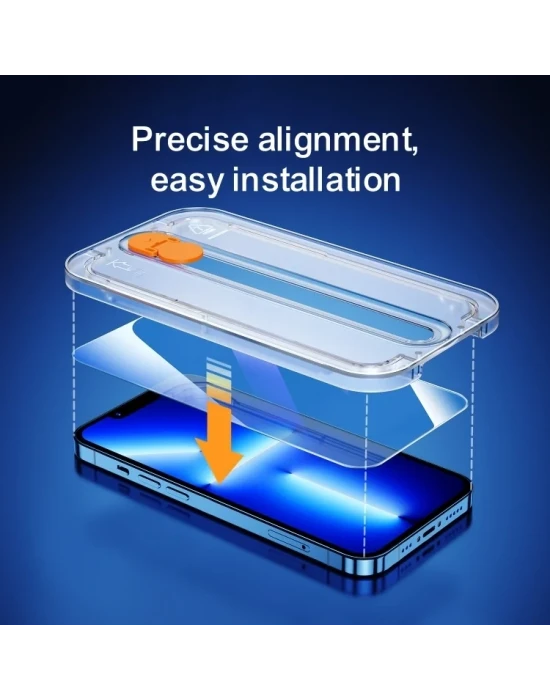 Joyroom İphone 13 Pro Max Şeffaf Kurulum Aparatlı Cam Ekran Koruyucu