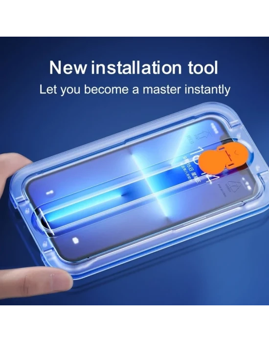 Joyroom İphone 13 Pro Max Şeffaf Kurulum Aparatlı Cam Ekran Koruyucu