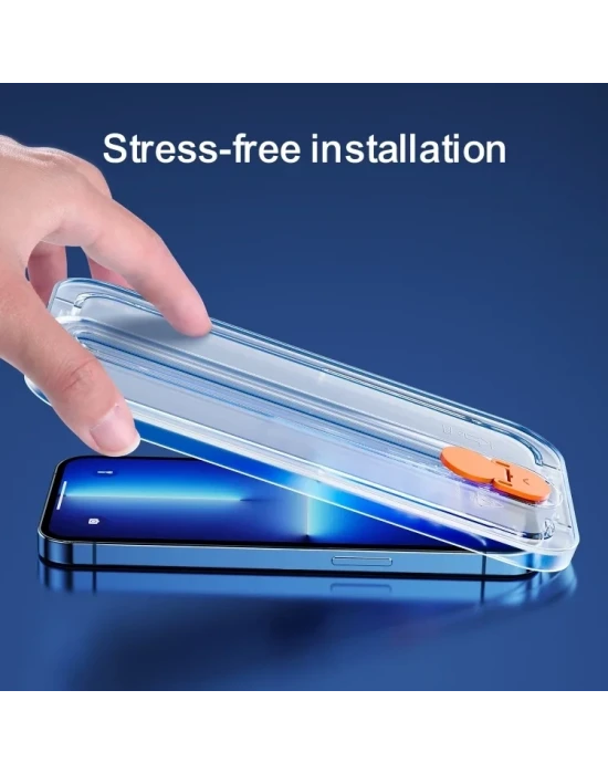 Joyroom İphone 13 Pro Max Şeffaf Kurulum Aparatlı Cam Ekran Koruyucu