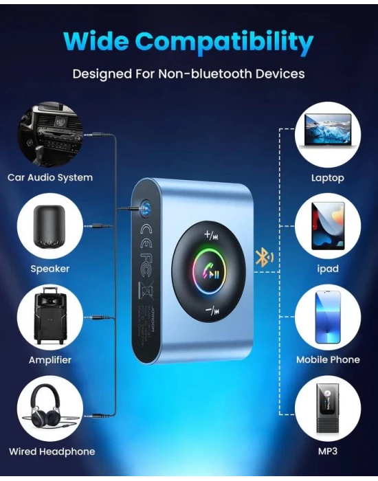 Joyroom JR-CB1 Bluetooth 5.3 3IN1 Bluetooth Araç Adaptörü