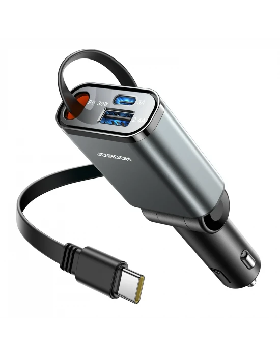 Joyroom JR-CCL07 45W 3 Port Pd+Usb Çekmeli Araç Şarj