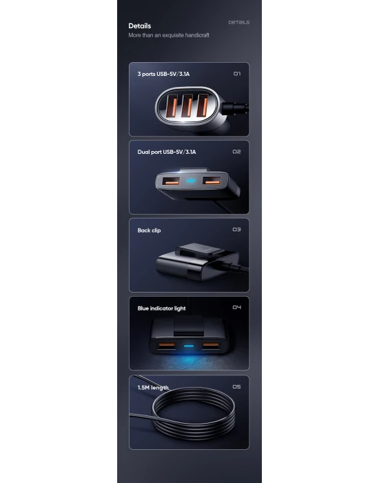 JOYROOM 5Lİ ARAÇ ŞARJ ALETİ