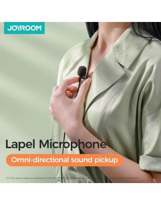 Joyroom JR-LM1 Mini Profesyonel Yaka Mikrofonu Telefon için 2 Metre