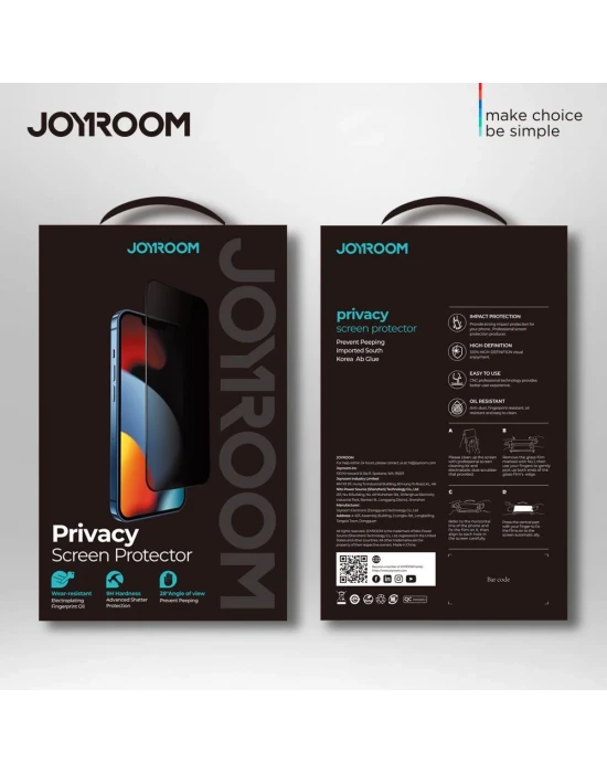 Joyroom JR-PF018 iPhone 11 Pro Max 6.5 2.5D Privacy Hayalet Ekran Koruyucu
