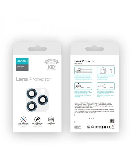 Joyroom JR-PF688 iPhone 12 Pro Renkli Kamera Lens Koruyucu