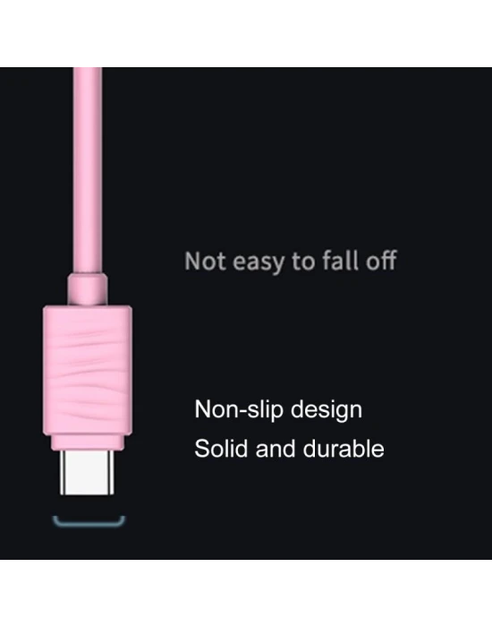 Joyroom JR-S118 Type-C USB Hızlı Şarj ve Data Kablosu 1m Pembe