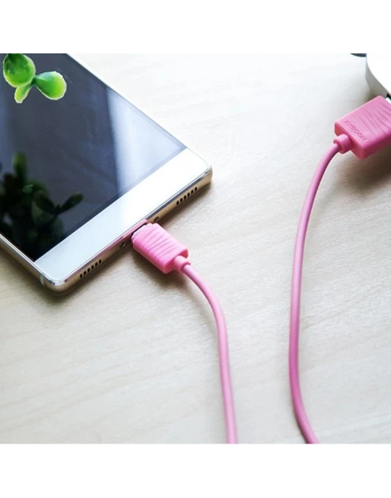 Joyroom JR-S118 Type-C USB Hızlı Şarj ve Data Kablosu 1m Pembe