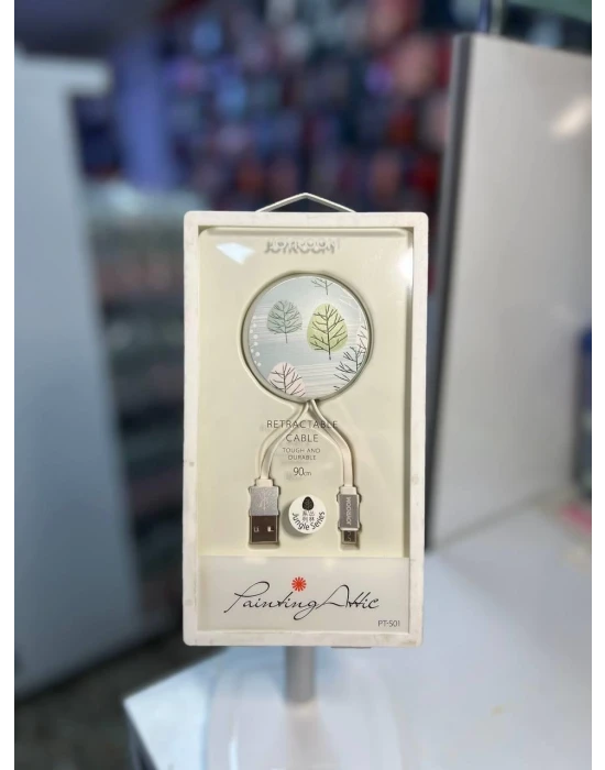 Joyroom Jungle Seri Makaralı Uzatılabilir Micro Usb Şarj Kablosu