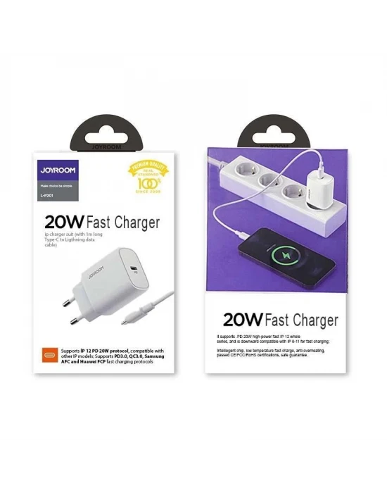 Joyroom JR-TCF20 20w Şarj Aleti ve Type-c Lightning Kablo Set