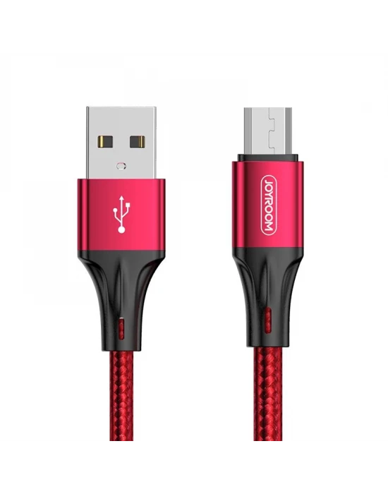 Joyroom S-0230N1 0.2m 3A USB -Mikro Data Sync Şarj Kablosu Kırmızı