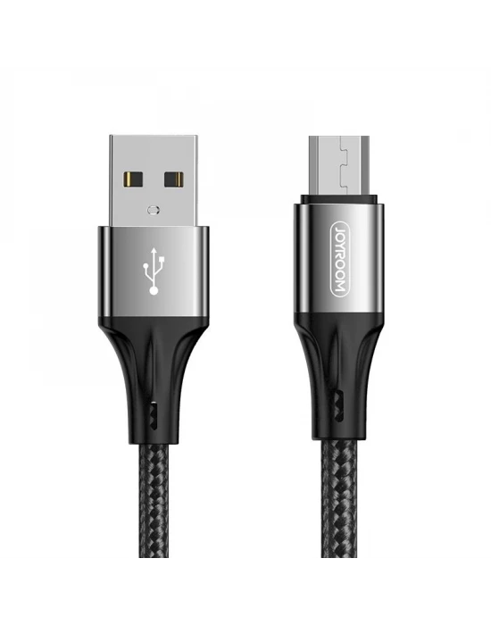 Joyroom S-0230N1 0.2m 3A USB -Mikro Data Sync Şarj Kablosu Siyah