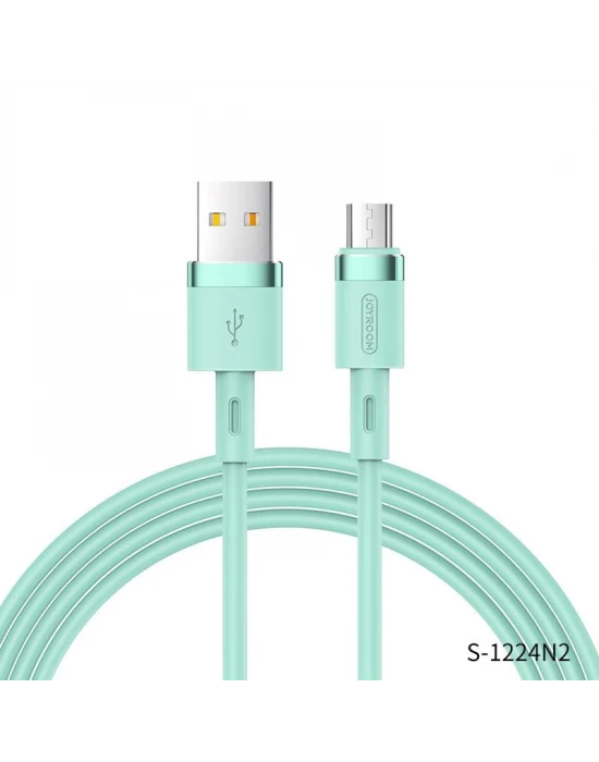 Joyroom S-1224N2 1.2M 2.4A USB-Mikro Silikon Data ve Şarj Kablosu Turkuaz