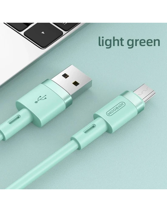 Joyroom S-1224N2 1.2M 2.4A USB-Mikro Silikon Data ve Şarj Kablosu Turkuaz
