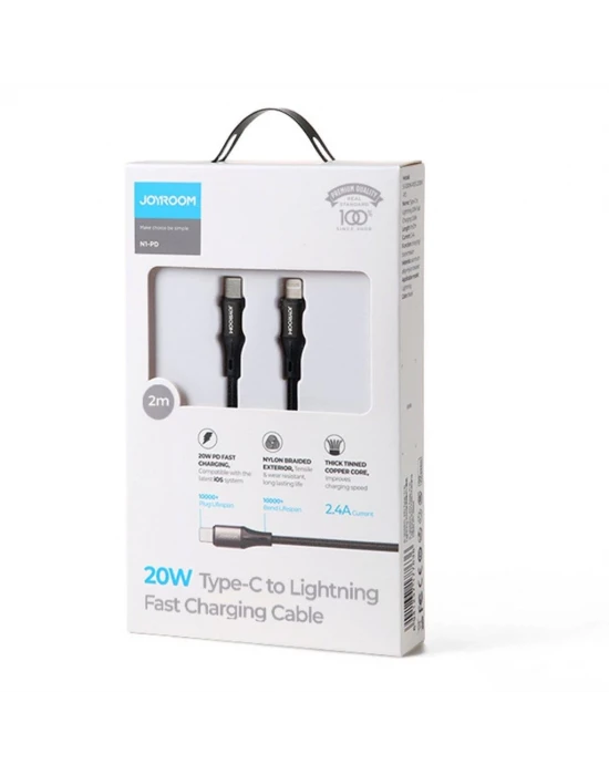 Joyroom S-2024N1 PD Hızlı Şarj ve Data Kablosu Type-C to Lightning 20W 2M