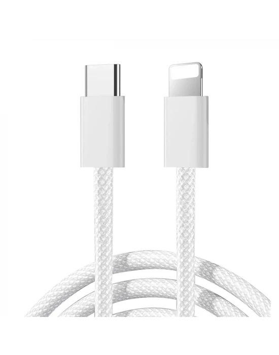 Joyroom S-A45 İphone Uyumlu Hasır Yeni Tip Type-cden Lightning Şarj Kablosu 60W