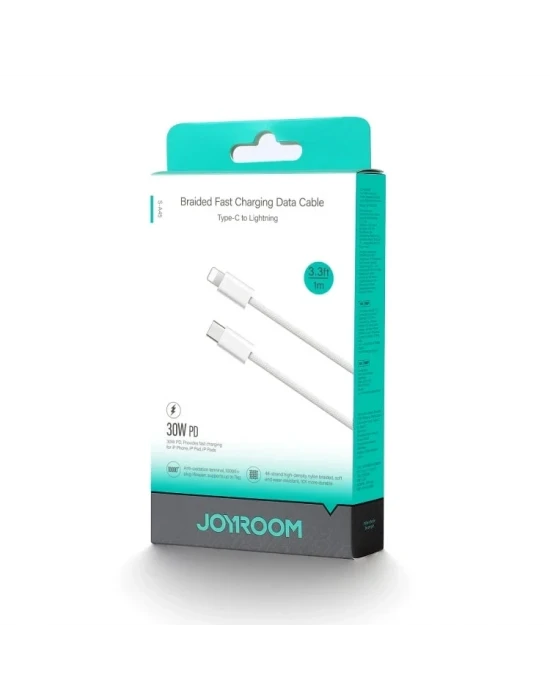 Joyroom S-A45 İphone Uyumlu Hasır Yeni Tip Type-cden Lightning Şarj Kablosu 60W