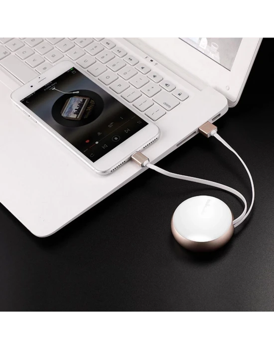 Joyroom S-M346 Uzatılabilir Type-C Hızlı Şarj ve Data Kablosu Beyaz
