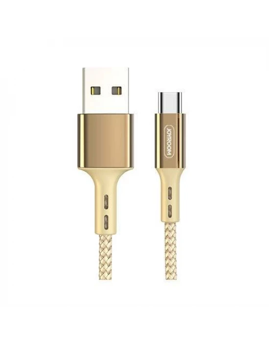Joyroom S-M351 Naylon Örgülü Type-C Şarj ve Data Kablosu 1m Gold