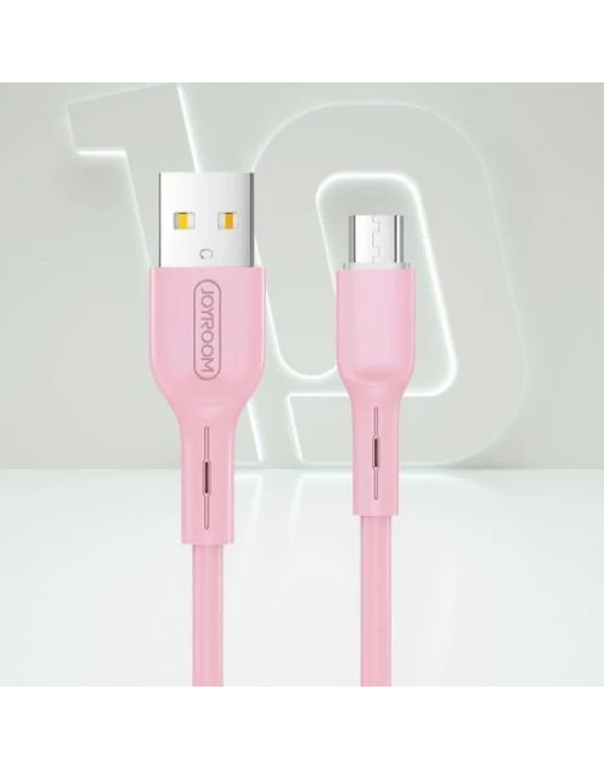 Joyroom S-M357S Mikro Şarj ve Data Kablosu 2A 1m Pembe
