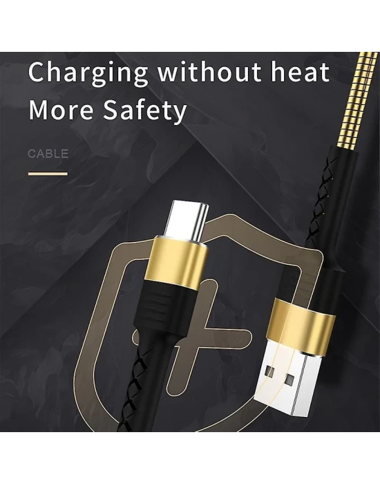 Joyroom S-M363 1.2m 2.4A Type-C USB Hızlı Şarj ve Data Kablosu Gold