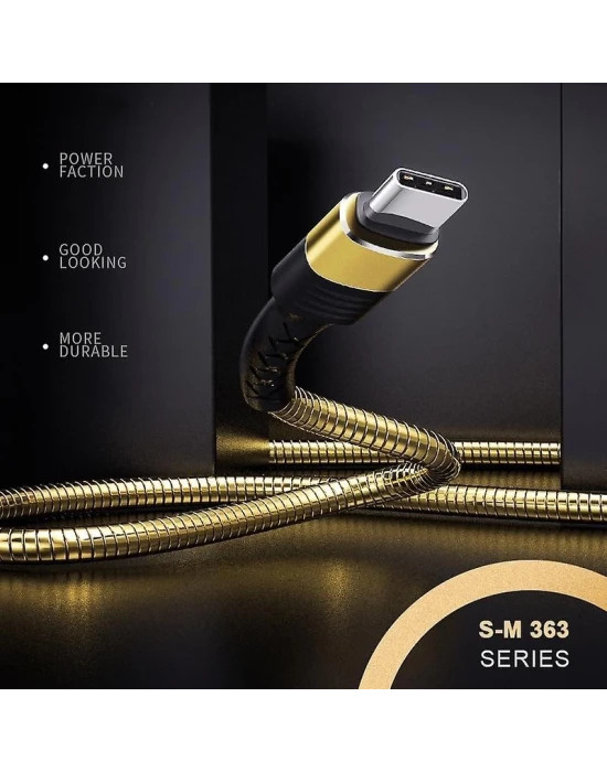 Joyroom S-M363 1.2m 2.4A Type-C USB Hızlı Şarj ve Data Kablosu Gold