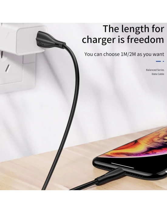 Joyroom S-M405 2.4A Mikro Şarj ve Data Kablosu PVC 1M Siyah