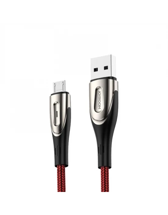 Joyroom S-M411 Sharp Serisi Mikro Şarj ve Data Kablosu 2 M Kırmızı