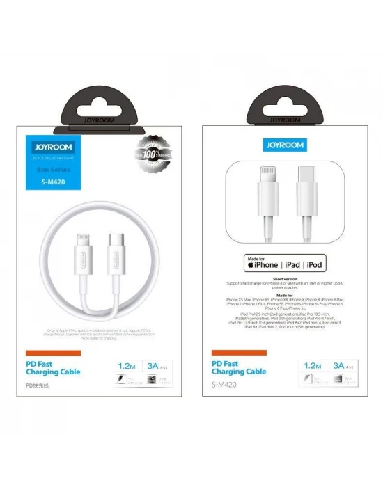 Joyroom S-M420 USB Type-C Lightning Kablosu MFI  3A 1.2m