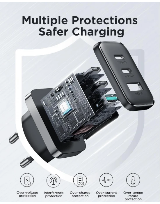 Joyroom TCF10 1 Usb 2 Type-c Çıkışlı 32w Şarj Adaptörü