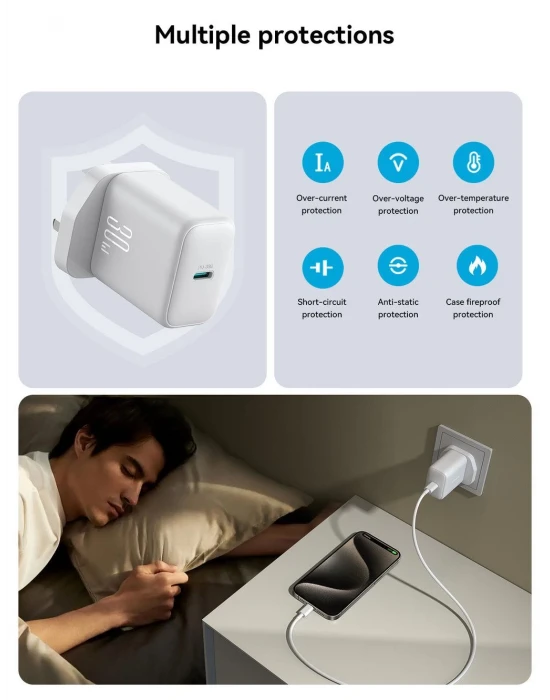 Joyroom TCF24set Akım Korumalı 30W Pd Type-C Şarj Adaptörlü Ve Type-C Şarj Kablosu
