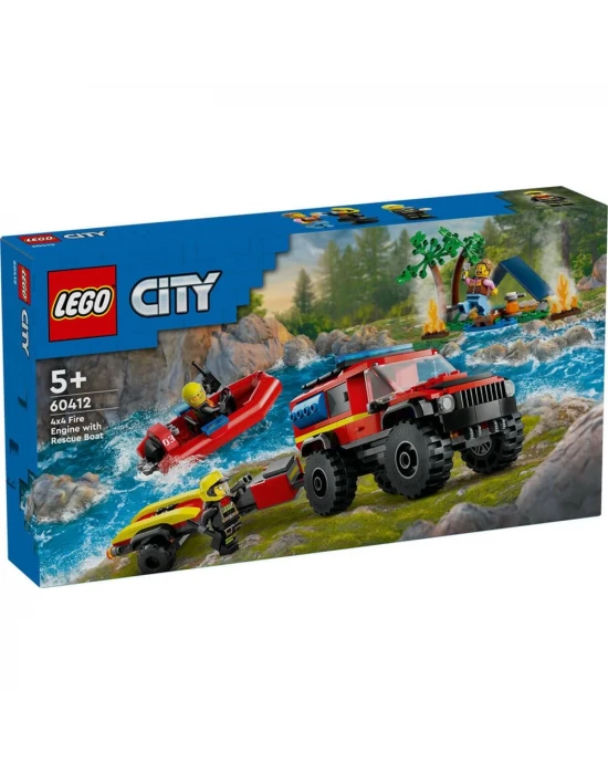 LEGO City 4x4 Kurtarma Botlu İtfaiye Kamyonu 60412