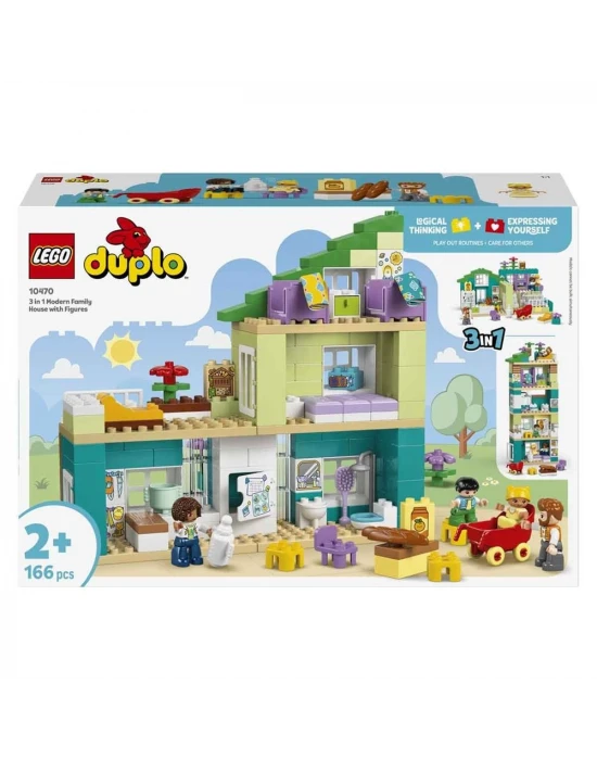 LEGO DUPLO 3’ü 1 Arada Figürlü Modern Aile Evi 10470