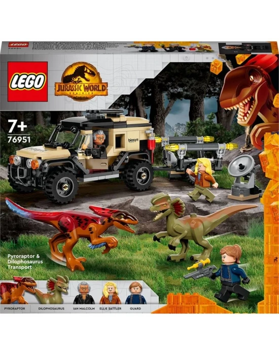 LEGO Jurassic World Pyroraptor ve Dilophosaurus Nakliyesi 76951