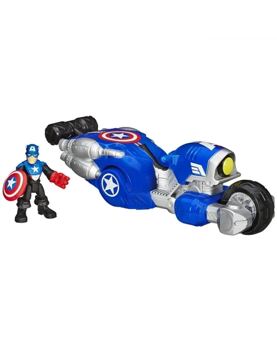 Marvel Süper Hero Adventures Captain America Shield Bike Araç Set