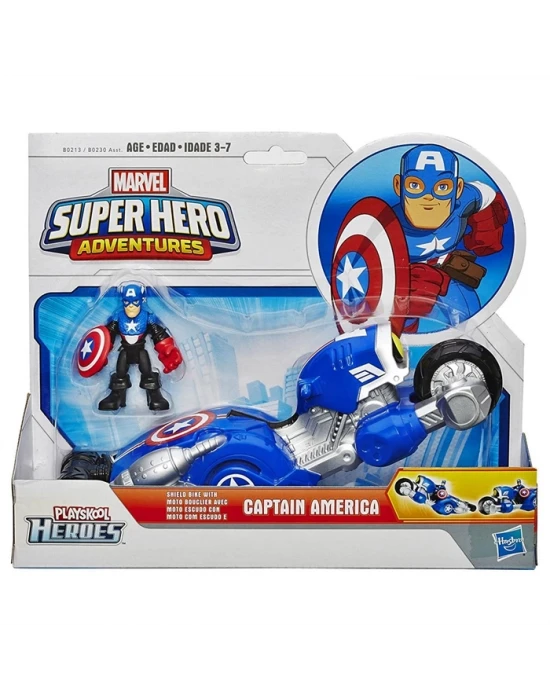 Marvel Süper Hero Adventures Captain America Shield Bike Araç Set