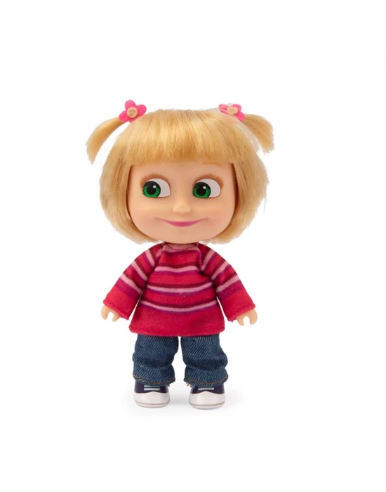 Masha ile Koca Ayı 12 cm Masha Bebek Pembe Kazaklı