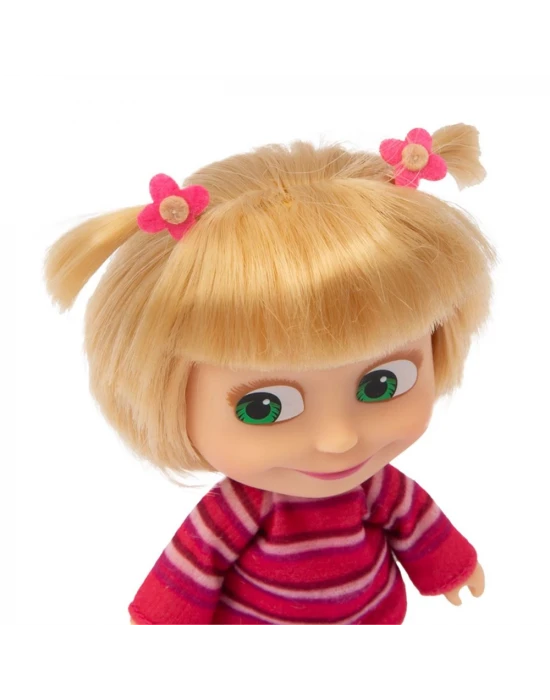 Masha ile Koca Ayı 12 cm Masha Bebek Pembe Kazaklı