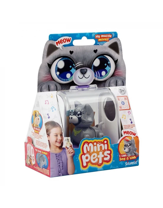 Mini Pets İnteraktif Sevimli Hayvanlar - Gri Kedi