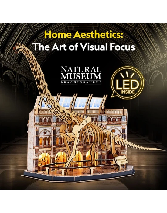 Natural Museum - Brachiosaurus 3D Puzzle (Led Işıklı) L544h