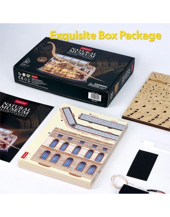 Natural Museum - Brachiosaurus 3D Puzzle (Led Işıklı) L544h